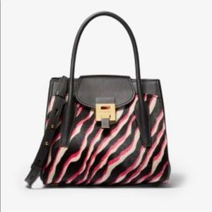 Bancroft Medium Zebra Calf Hair Satchel